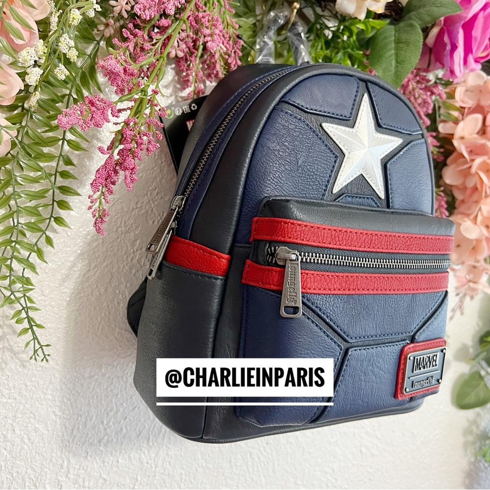 ✨SOLD✨Marvel x Loungefly Captain America Mini Backpack✨FIRM price ✨ - Picture 7 of 9